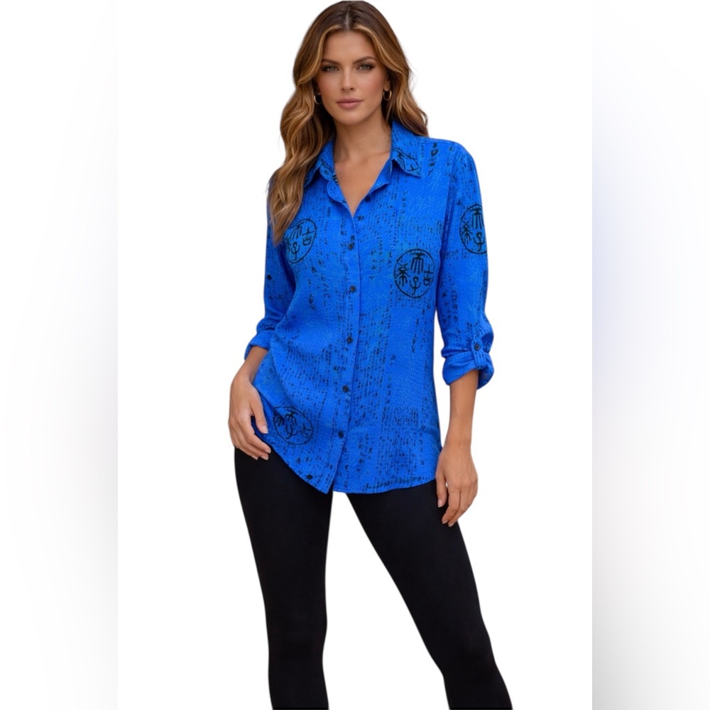 Chico's Design Art to Wear Silk Blouse